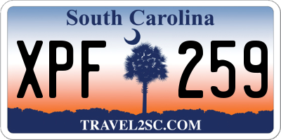 SC license plate XPF259