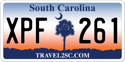SC license plate XPF261