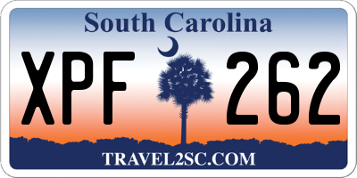 SC license plate XPF262