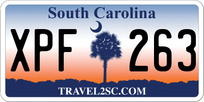 SC license plate XPF263