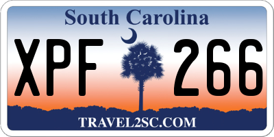 SC license plate XPF266