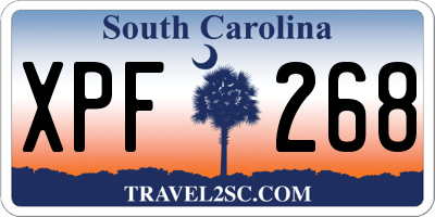 SC license plate XPF268