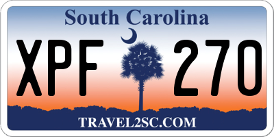 SC license plate XPF270
