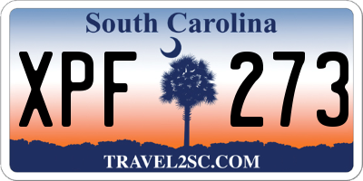 SC license plate XPF273