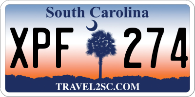 SC license plate XPF274
