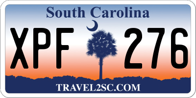 SC license plate XPF276