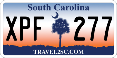 SC license plate XPF277