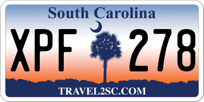 SC license plate XPF278