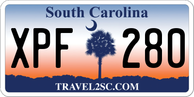 SC license plate XPF280