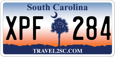 SC license plate XPF284