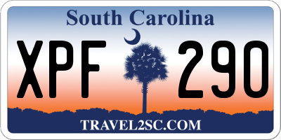 SC license plate XPF290