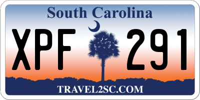 SC license plate XPF291