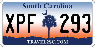 SC license plate XPF293