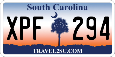 SC license plate XPF294