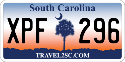 SC license plate XPF296