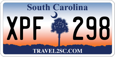 SC license plate XPF298