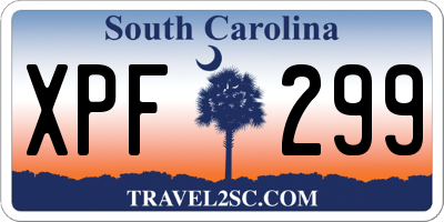 SC license plate XPF299