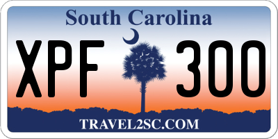 SC license plate XPF300