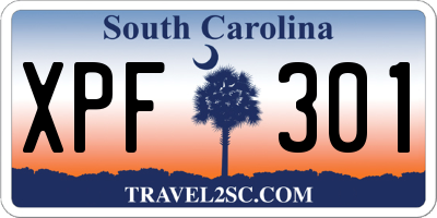 SC license plate XPF301