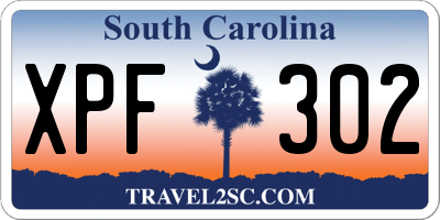 SC license plate XPF302