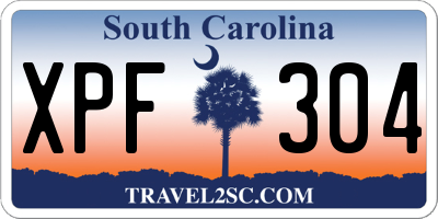 SC license plate XPF304
