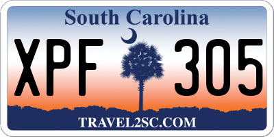 SC license plate XPF305