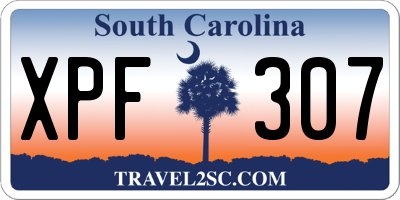 SC license plate XPF307