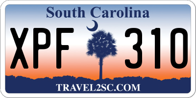 SC license plate XPF310