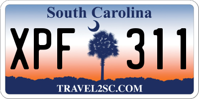 SC license plate XPF311