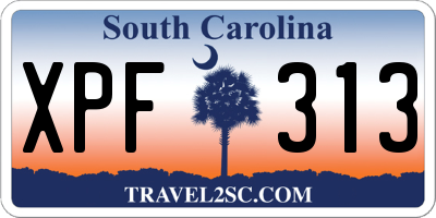 SC license plate XPF313