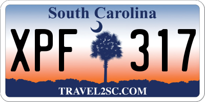 SC license plate XPF317