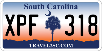 SC license plate XPF318