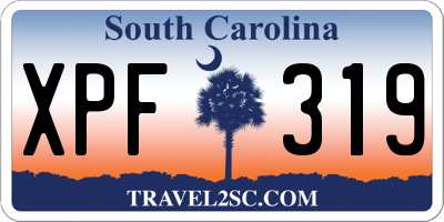 SC license plate XPF319