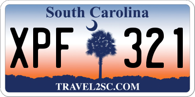 SC license plate XPF321