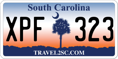SC license plate XPF323