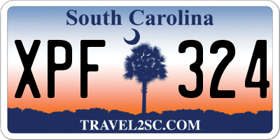 SC license plate XPF324