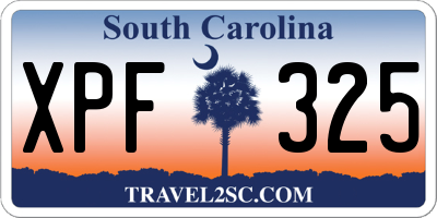 SC license plate XPF325