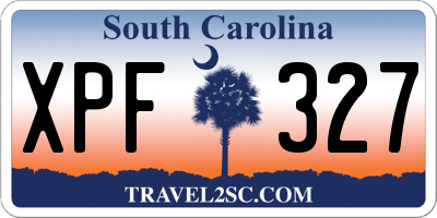 SC license plate XPF327