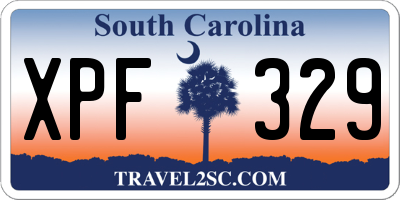 SC license plate XPF329