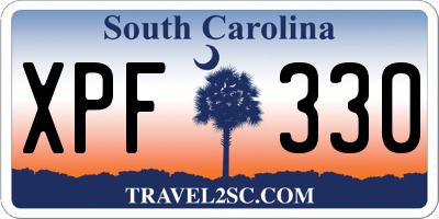 SC license plate XPF330