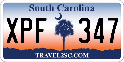 SC license plate XPF347