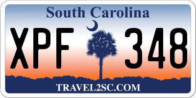 SC license plate XPF348