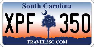 SC license plate XPF350