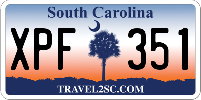 SC license plate XPF351
