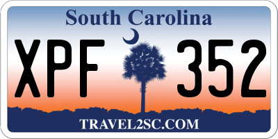SC license plate XPF352