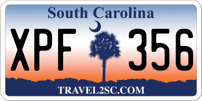 SC license plate XPF356