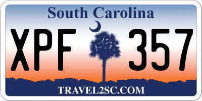 SC license plate XPF357