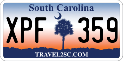 SC license plate XPF359