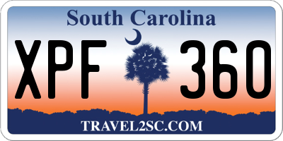 SC license plate XPF360