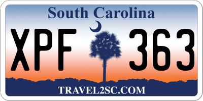 SC license plate XPF363